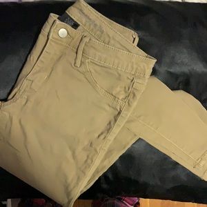 Khaki Colored Super Stretch Mid Rise Jeggings